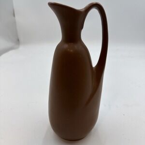 VAN BRIGGLE POTTERY - Arts & Crafts Ming BROWN Pitcher - Colo‎ Springs 9"!